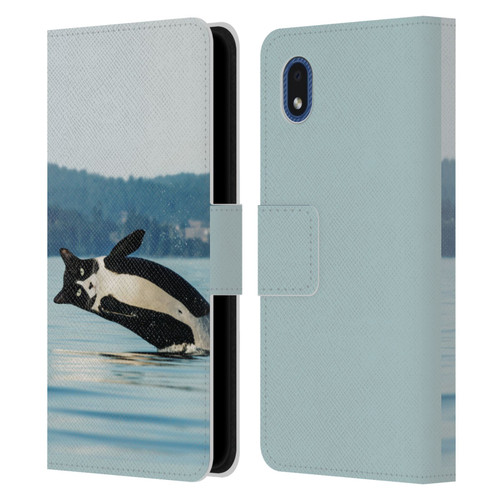 Pixelmated Animals Surreal Wildlife Orcat Leather Book Wallet Case Cover For Samsung Galaxy A01 Core (2020)