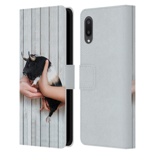 Pixelmated Animals Surreal Wildlife Guinea Bull Leather Book Wallet Case Cover For Samsung Galaxy A02/M02 (2021)
