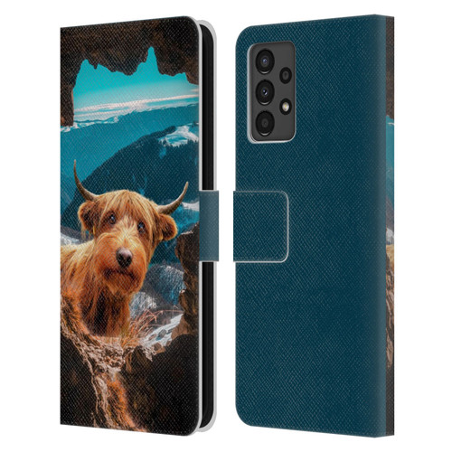 Pixelmated Animals Surreal Wildlife Cowpup Leather Book Wallet Case Cover For Samsung Galaxy A13 (2022)
