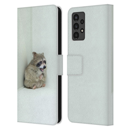 Pixelmated Animals Surreal Wildlife Hamster Raccoon Leather Book Wallet Case Cover For Samsung Galaxy A13 (2022)