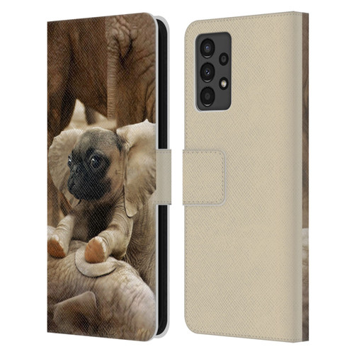 Pixelmated Animals Surreal Wildlife Pugephant Leather Book Wallet Case Cover For Samsung Galaxy A13 (2022)