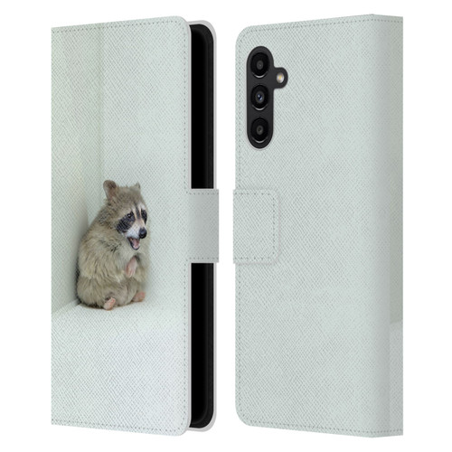 Pixelmated Animals Surreal Wildlife Hamster Raccoon Leather Book Wallet Case Cover For Samsung Galaxy A13 5G (2021)