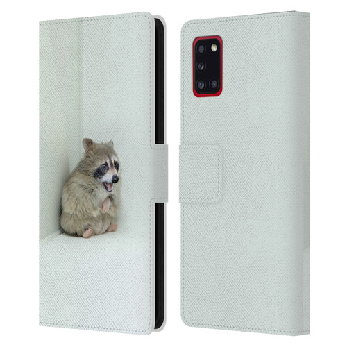 Pixelmated Animals Surreal Wildlife Hamster Raccoon Leather Book Wallet Case Cover For Samsung Galaxy A31 (2020)