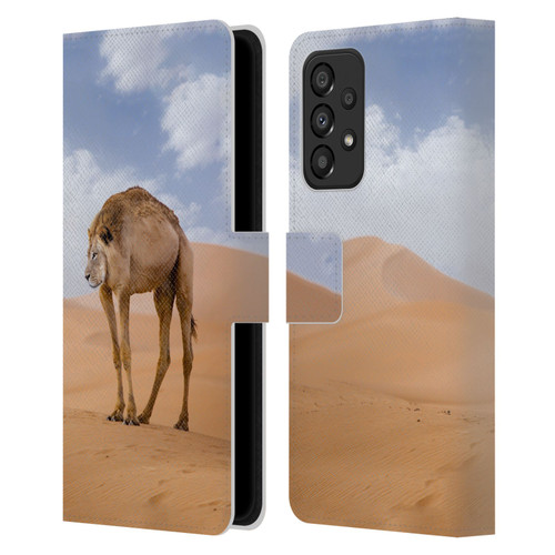 Pixelmated Animals Surreal Wildlife Camel Lion Leather Book Wallet Case Cover For Samsung Galaxy A33 5G (2022)