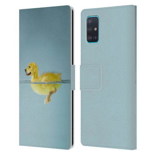 Pixelmated Animals Surreal Wildlife Dog Duck Leather Book Wallet Case Cover For Samsung Galaxy A51 (2019)