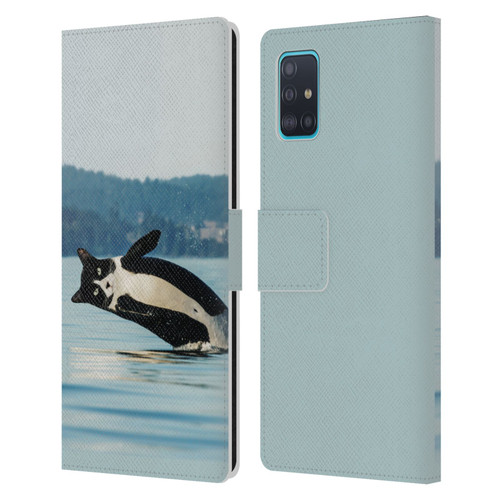 Pixelmated Animals Surreal Wildlife Orcat Leather Book Wallet Case Cover For Samsung Galaxy A51 (2019)