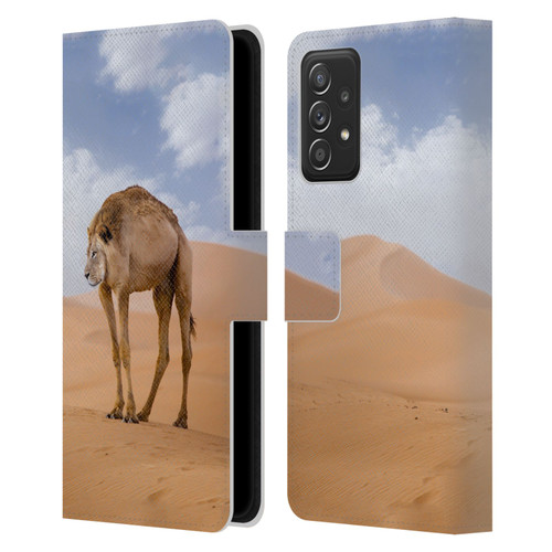 Pixelmated Animals Surreal Wildlife Camel Lion Leather Book Wallet Case Cover For Samsung Galaxy A53 5G (2022)