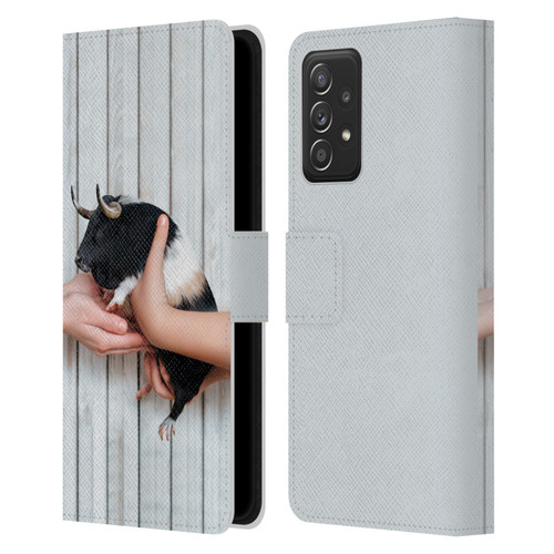Pixelmated Animals Surreal Wildlife Guinea Bull Leather Book Wallet Case Cover For Samsung Galaxy A53 5G (2022)