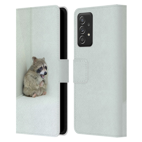 Pixelmated Animals Surreal Wildlife Hamster Raccoon Leather Book Wallet Case Cover For Samsung Galaxy A53 5G (2022)