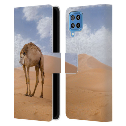 Pixelmated Animals Surreal Wildlife Camel Lion Leather Book Wallet Case Cover For Samsung Galaxy F22 (2021)