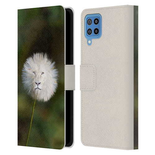 Pixelmated Animals Surreal Wildlife Dandelion Leather Book Wallet Case Cover For Samsung Galaxy F22 (2021)