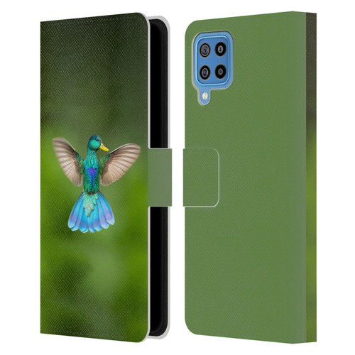 Pixelmated Animals Surreal Wildlife Quaking Bird Leather Book Wallet Case Cover For Samsung Galaxy F22 (2021)