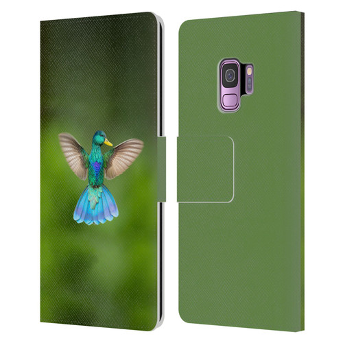 Pixelmated Animals Surreal Wildlife Quaking Bird Leather Book Wallet Case Cover For Samsung Galaxy S9