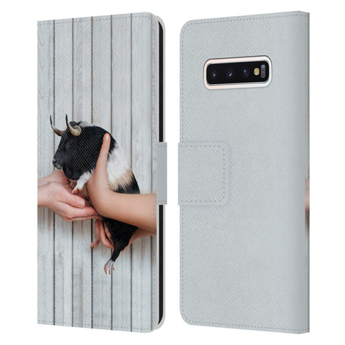 Pixelmated Animals Surreal Wildlife Guinea Bull Leather Book Wallet Case Cover For Samsung Galaxy S10