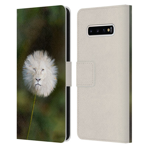 Pixelmated Animals Surreal Wildlife Dandelion Leather Book Wallet Case Cover For Samsung Galaxy S10+ / S10 Plus