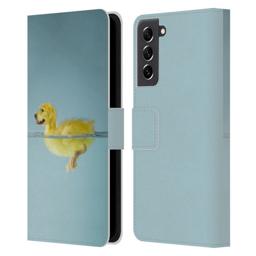 Pixelmated Animals Surreal Wildlife Dog Duck Leather Book Wallet Case Cover For Samsung Galaxy S21 FE 5G