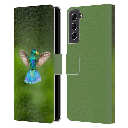 Pixelmated Animals Surreal Wildlife Quaking Bird Leather Book Wallet Case Cover For Samsung Galaxy S21 FE 5G