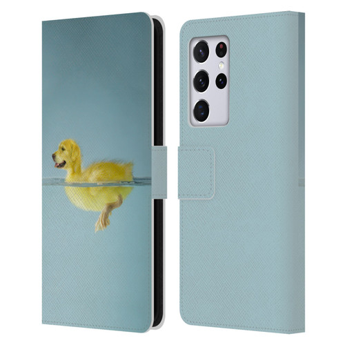 Pixelmated Animals Surreal Wildlife Dog Duck Leather Book Wallet Case Cover For Samsung Galaxy S21 Ultra 5G