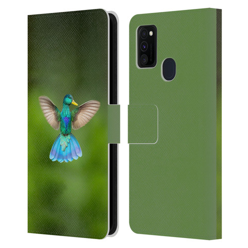 Pixelmated Animals Surreal Wildlife Quaking Bird Leather Book Wallet Case Cover For Samsung Galaxy M30s (2019)/M21 (2020)