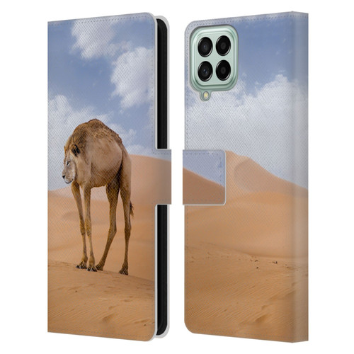 Pixelmated Animals Surreal Wildlife Camel Lion Leather Book Wallet Case Cover For Samsung Galaxy M33 (2022)