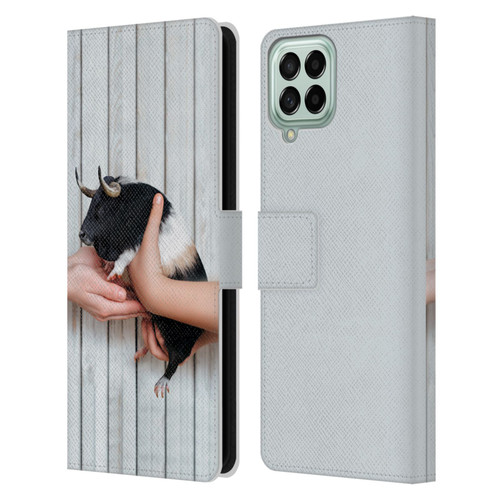 Pixelmated Animals Surreal Wildlife Guinea Bull Leather Book Wallet Case Cover For Samsung Galaxy M33 (2022)