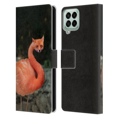 Pixelmated Animals Surreal Wildlife Foxmingo Leather Book Wallet Case Cover For Samsung Galaxy M33 (2022)