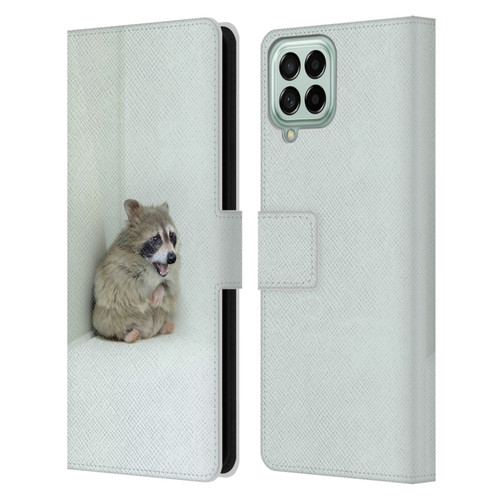 Pixelmated Animals Surreal Wildlife Hamster Raccoon Leather Book Wallet Case Cover For Samsung Galaxy M33 (2022)