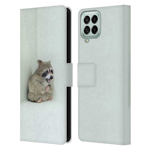 Pixelmated Animals Surreal Wildlife Hamster Raccoon Leather Book Wallet Case Cover For Samsung Galaxy M53 (2022)