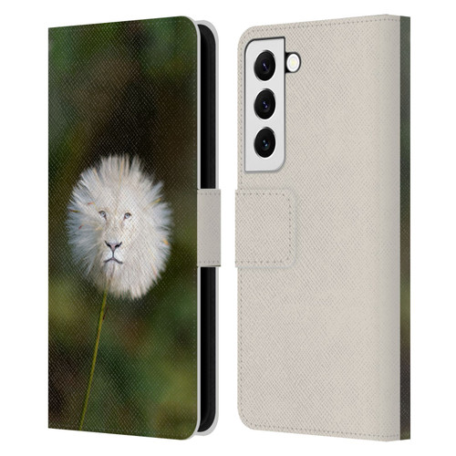 Pixelmated Animals Surreal Wildlife Dandelion Leather Book Wallet Case Cover For Samsung Galaxy S22 5G
