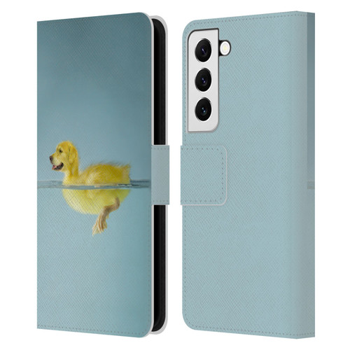 Pixelmated Animals Surreal Wildlife Dog Duck Leather Book Wallet Case Cover For Samsung Galaxy S22 5G