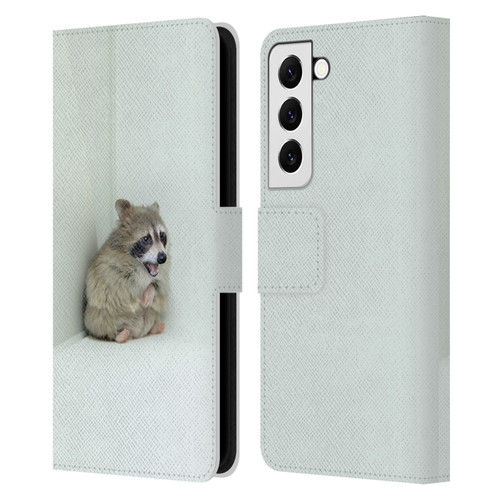 Pixelmated Animals Surreal Wildlife Hamster Raccoon Leather Book Wallet Case Cover For Samsung Galaxy S22 5G