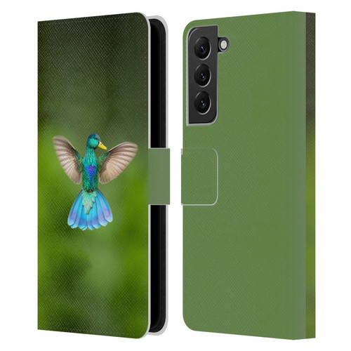 Pixelmated Animals Surreal Wildlife Quaking Bird Leather Book Wallet Case Cover For Samsung Galaxy S22+ 5G