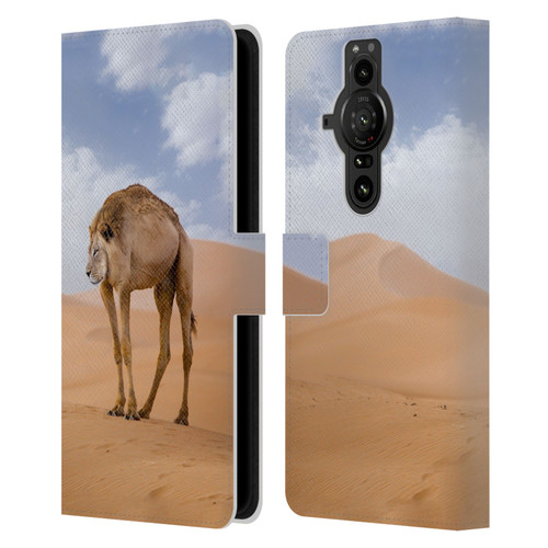 Pixelmated Animals Surreal Wildlife Camel Lion Leather Book Wallet Case Cover For Sony Xperia Pro-I
