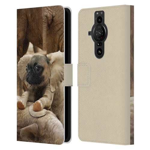 Pixelmated Animals Surreal Wildlife Pugephant Leather Book Wallet Case Cover For Sony Xperia Pro-I