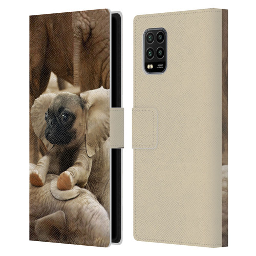 Pixelmated Animals Surreal Wildlife Pugephant Leather Book Wallet Case Cover For Xiaomi Mi 10 Lite 5G