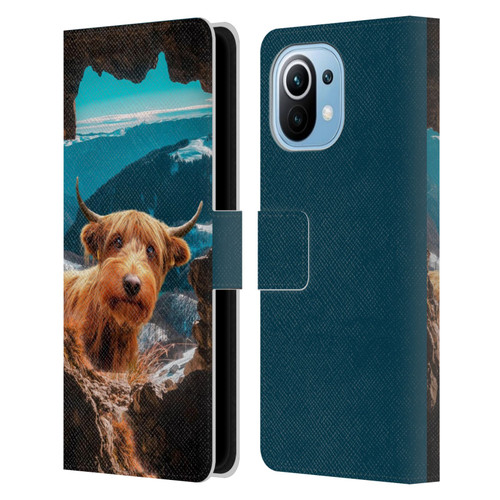 Pixelmated Animals Surreal Wildlife Cowpup Leather Book Wallet Case Cover For Xiaomi Mi 11