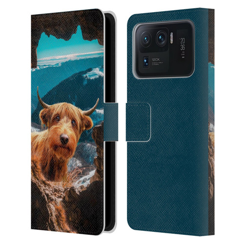 Pixelmated Animals Surreal Wildlife Cowpup Leather Book Wallet Case Cover For Xiaomi Mi 11 Ultra