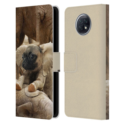 Pixelmated Animals Surreal Wildlife Pugephant Leather Book Wallet Case Cover For Xiaomi Redmi Note 9T 5G