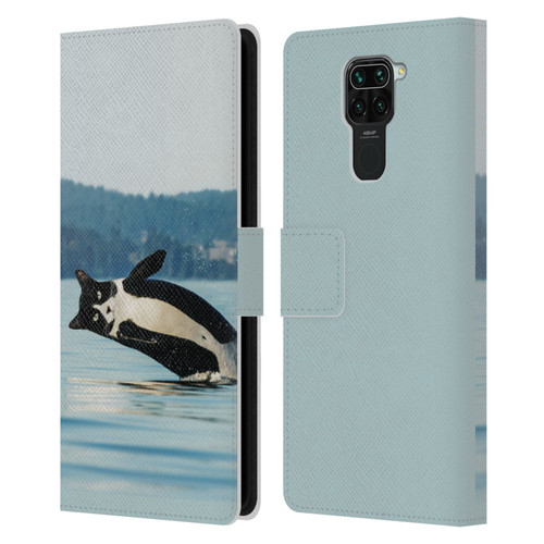 Pixelmated Animals Surreal Wildlife Orcat Leather Book Wallet Case Cover For Xiaomi Redmi Note 9 / Redmi 10X 4G