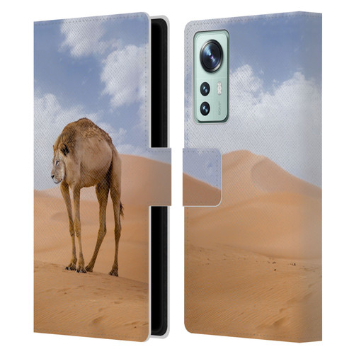 Pixelmated Animals Surreal Wildlife Camel Lion Leather Book Wallet Case Cover For Xiaomi 12