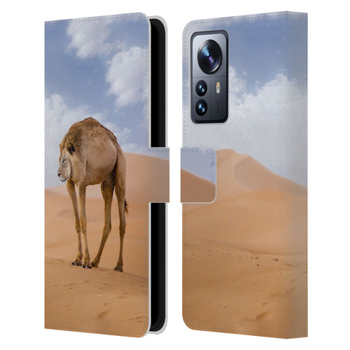 Pixelmated Animals Surreal Wildlife Camel Lion Leather Book Wallet Case Cover For Xiaomi 12 Pro