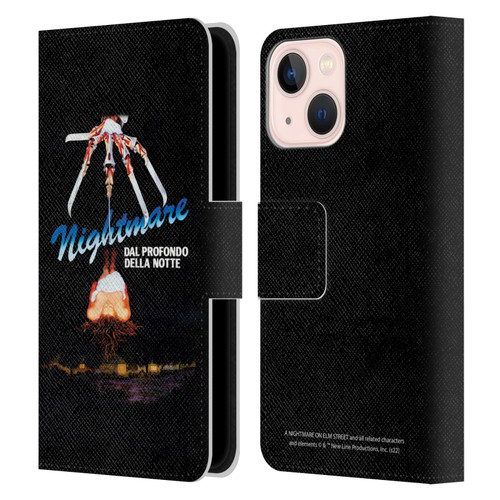 A Nightmare On Elm Street (1984) Graphics Nightmare Leather Book Wallet Case Cover For Apple iPhone 13 Mini