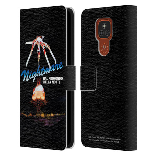 A Nightmare On Elm Street (1984) Graphics Nightmare Leather Book Wallet Case Cover For Motorola Moto E7 Plus