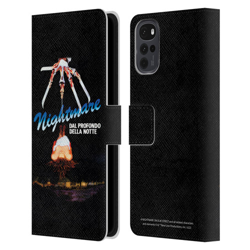 A Nightmare On Elm Street (1984) Graphics Nightmare Leather Book Wallet Case Cover For Motorola Moto G22