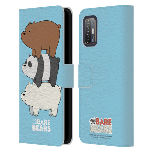 We Bare Bears Character Art Group 3 Leather Book Wallet Case Cover For HTC Desire 21 Pro 5G