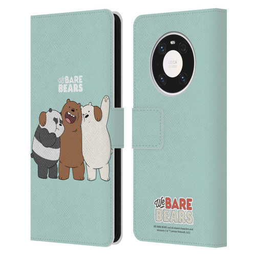 We Bare Bears Character Art Group 1 Leather Book Wallet Case Cover For Huawei Mate 40 Pro 5G