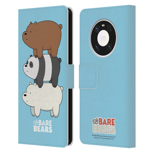 We Bare Bears Character Art Group 3 Leather Book Wallet Case Cover For Huawei Mate 40 Pro 5G