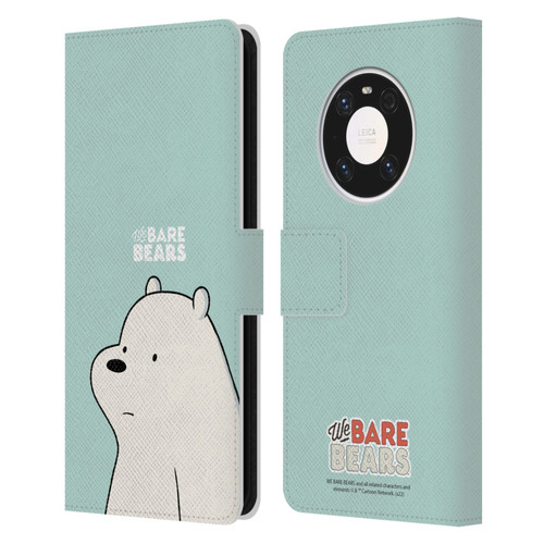 We Bare Bears Character Art Ice Bear Leather Book Wallet Case Cover For Huawei Mate 40 Pro 5G