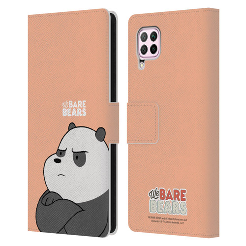 We Bare Bears Character Art Panda Leather Book Wallet Case Cover For Huawei Nova 6 SE / P40 Lite