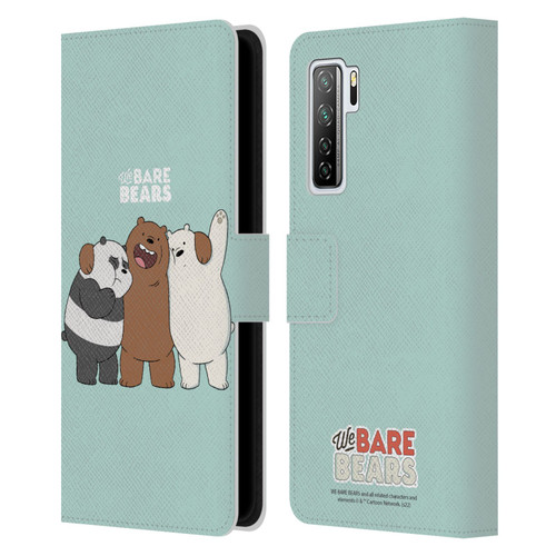 We Bare Bears Character Art Group 1 Leather Book Wallet Case Cover For Huawei Nova 7 SE/P40 Lite 5G